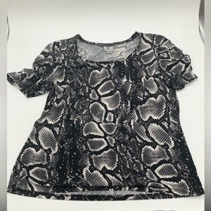 Worthington Womens Snake Print Blouse with sleeve